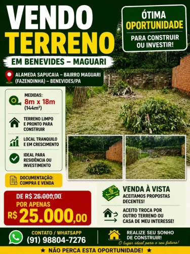 Lote 08x18 FAZENDINHA MAGUARI BENEVIDES 