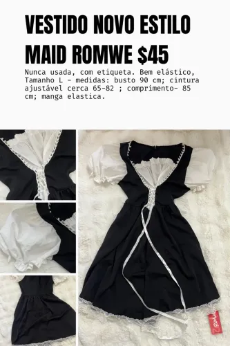 Cosplay Fantasia Estilo Maid Nova Romwe