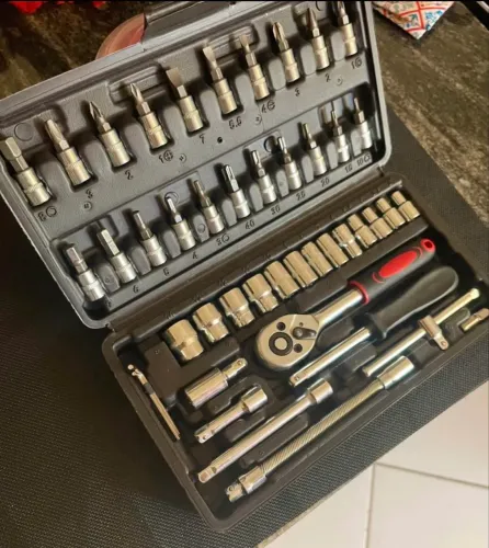 Kit de Ferramentas 45 Peças com Catraca - Completo e Compacto