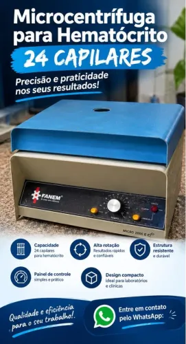MICROCENTRÍFUGA FANEM PARA HEMATÓCRITO - R$ 1.200,00