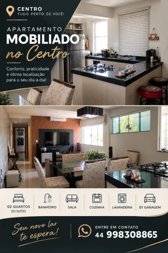 Aluga-se apartamento mobiliado no centro de Campo Mourão
