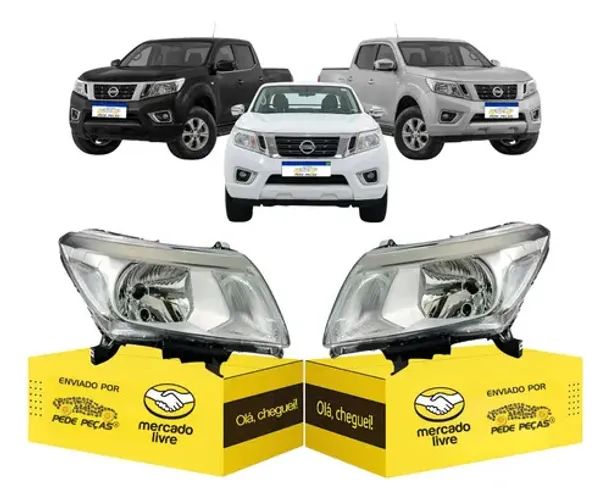 Par Farol Nissan Frontier Foco Simples 2018 2019 2020 2021 Ambos Lados