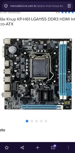 Placa Mãe Knup KP-H61 Intel H61 LGA1155 + i3 3220 + 4GB RAM Kingston