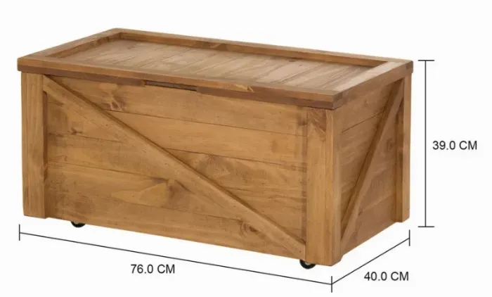 BAÚ COM RODÍZIOS 75 CM X 40 CM CRATES Tok & Stok