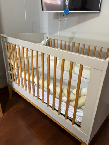 Berço Reller Branco Fosco - Mini cama padrão americano