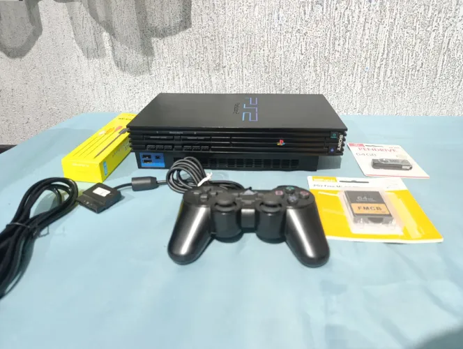 Playstation 2 FAT Impecável Completo 22 Jogos