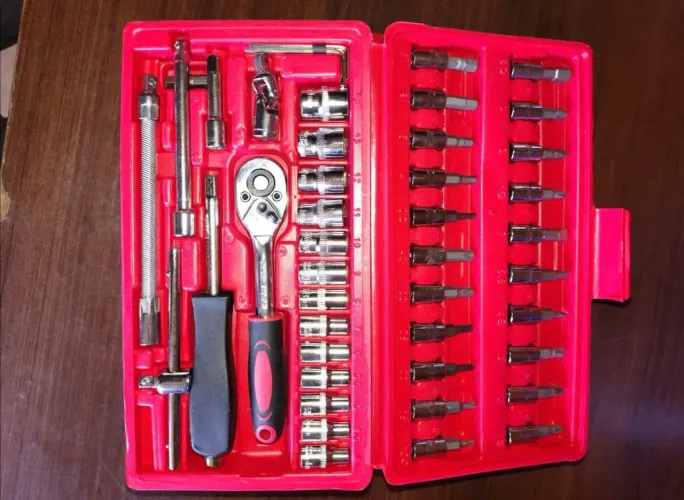 Kit Chave Catraca Soquete 46 Peças Indufer em Cromo Vanádio