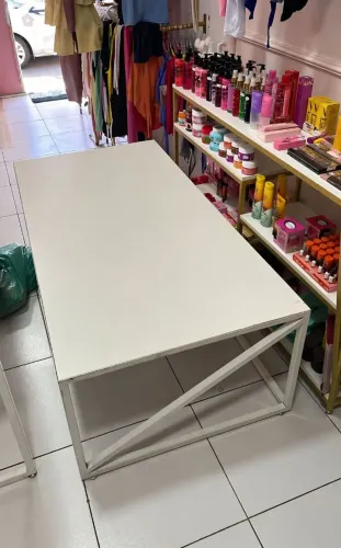 Mesa central em Metalon branca  160/80