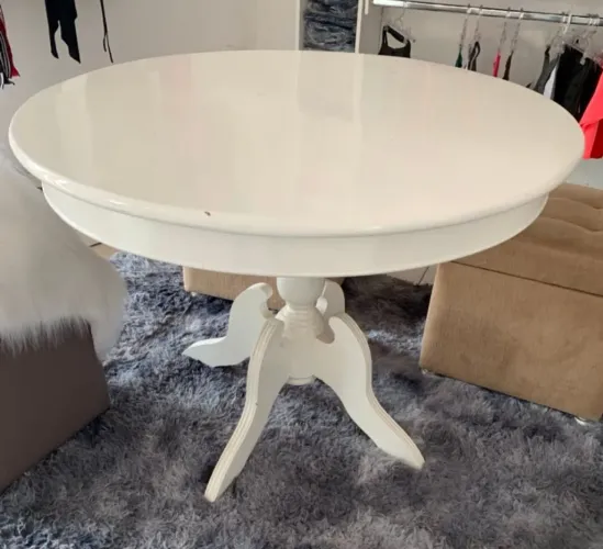 Mesa Redonda Francesa Madeira Maciça Designer Clássico