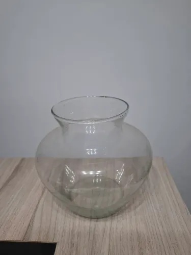 Vaso para plantas em vidro liso