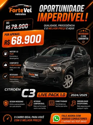 Citroen C3 Live Pack 1.0 Flex 6V 5P Mec. 2025