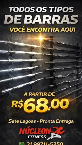 Em 7 Lagoas: Anilhas. Halteres, barras, jump, step's, caixas box, caneleiras e muito ++,+