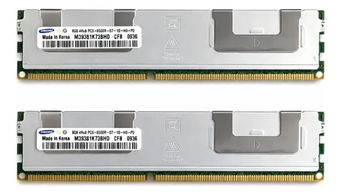 Kit 2 Memórias Ram Samsung 8gb Ddr3 Ecc Registered Pc3-8500r 