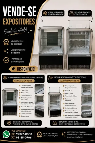 Expositor caixa e expositor refrigerada confeitaria
