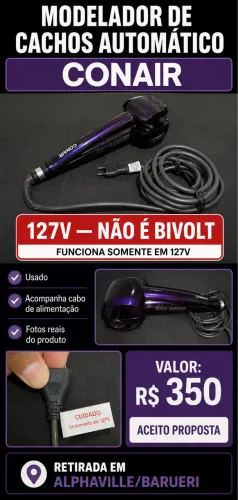 Modelador de Cachos Automático Conair Hair Styler 127V