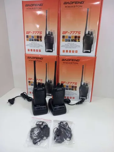 Kit 2 Rádio Comunicador Walk Talk HT UHF 16 Canais Longo Alcance