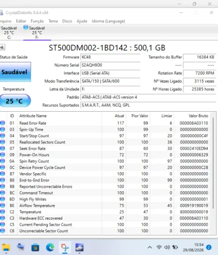 HD Seagate 500gb Usado Funcionando 100%