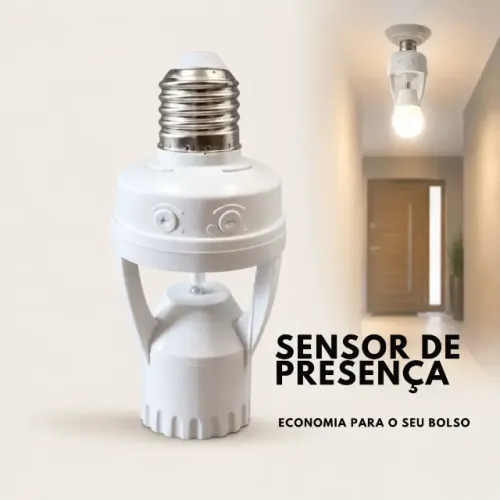 Soquete Sensor de Presença E27 360° Bivolt com Ajuste de Tempo e Luminosidade - SCS58