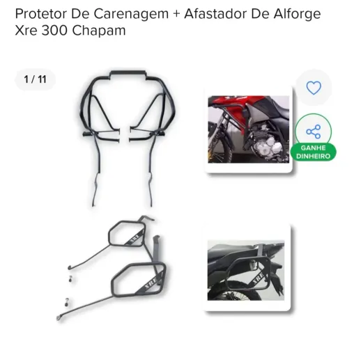 Protetor XRE300 dianteiro + traseiro 