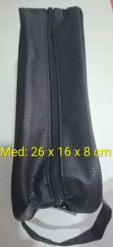 Bolsa de Mão Estojo Necessaire Grande com Alça Couro Ecológico Nova