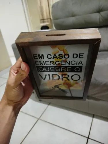 Porta dinheiro cofre de vidro