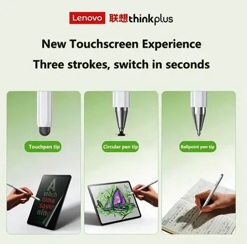 Caneta Tela Sensível Ao Toque Lenovo Thinkplus 3 Em 1