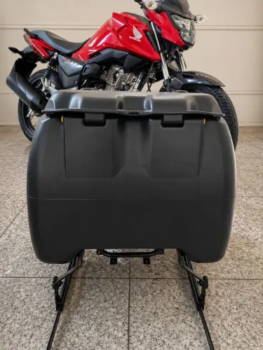 Baú Motoboy 100L + Suporte com Trilho Titan/Fan