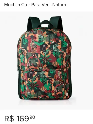 Mochila Crer para Ver Natura