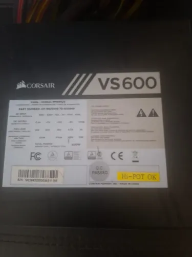 Fonte corsair 600w aceito cartão