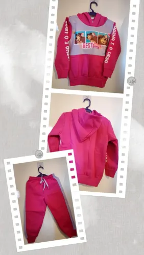 Conjunto de Moletom Infantil Menina Tamanho 3 Masha e Urso