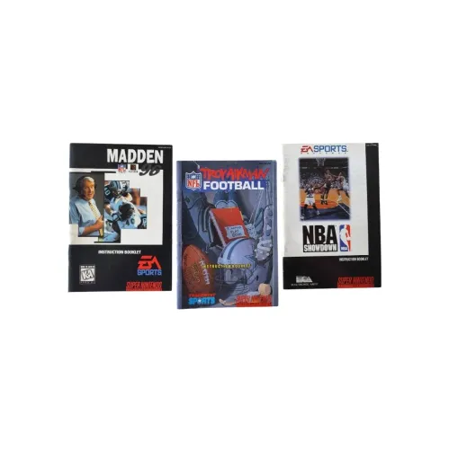 Lote 3 Manuais Snes Madden NFL 96, NBA Showdown e TROY AIKMAN FOOTBALL