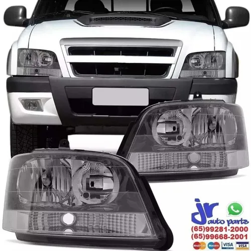 Farol Farol Blazer Pit Bull 01 a 11 Máscara Cinza Foco Duplo (Unitario)