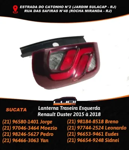 Lanterna Traseira Esquerda Renault Duster 2015 à 2018