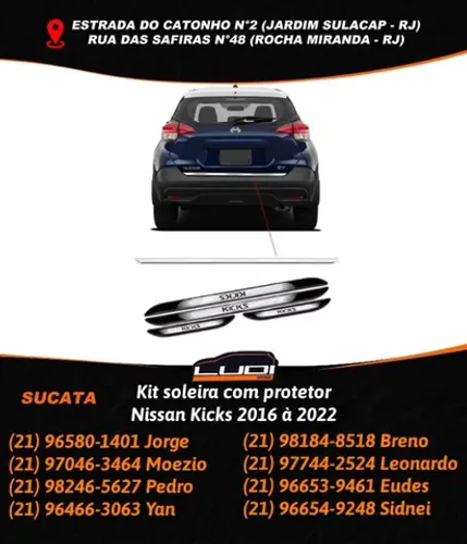 Kit soleira com protetor Nissan Kicks 2016 à 2022