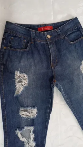 Calça jeans destroyed skinny Black jeans n 40