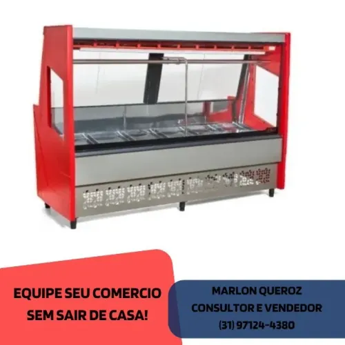 Balcão de Açougue 2M Luxo 110/220v Vermelho