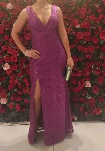 Vestido Rosa Fúcsia em paetê