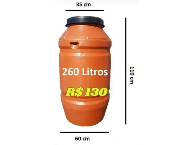 Tambor 260 litros tampa de rosca super reforçado