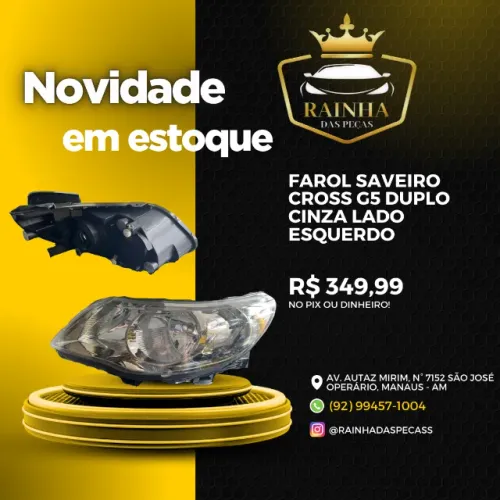 Farol Saveiro Cross G5 duplo cinza Lado Esquerdo