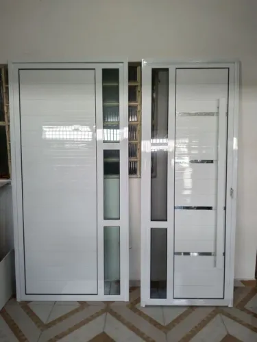 Porta de alumínio branco Linha 25