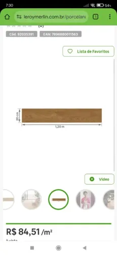 Revestimento em régua Amadeirado Cerâmico Leroy Merlin 1,20m x 20cm total 4,10m2