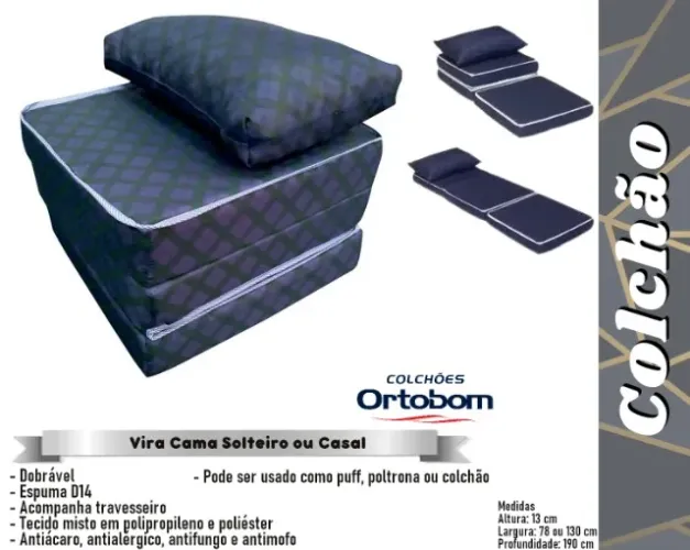 quarto colchao dobravel ortobom solteiro