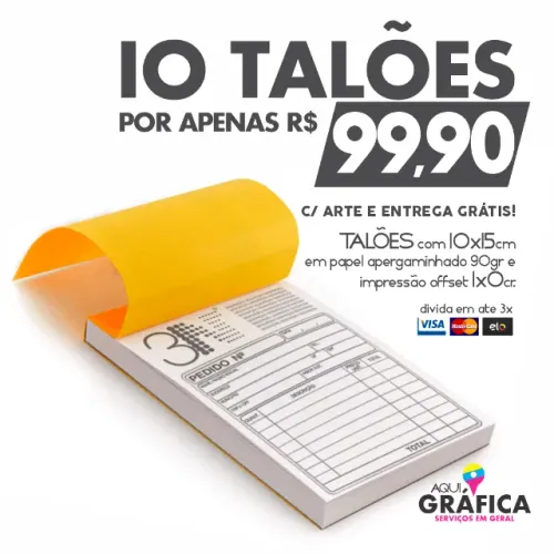 10 Talões de A Partir de R$ 99,90