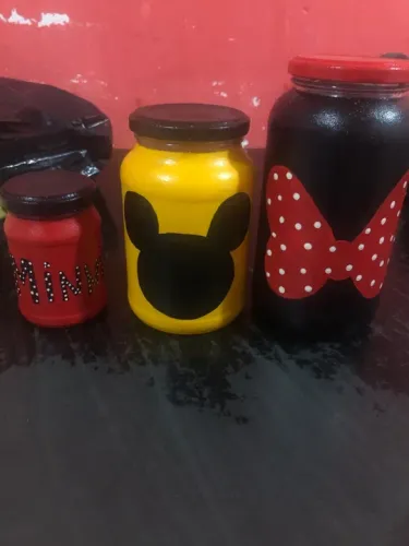 Potes de vidro Mickey 