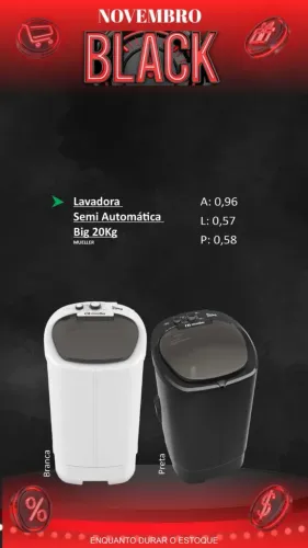 LAVADORA BIG SEMI AUT 20KG MUELLER 220V - R$ 649,00