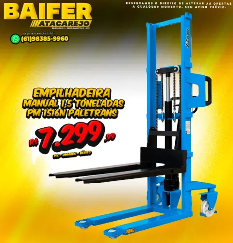 Empilhadeira Manual 1,5 Toneladas PM 1516N Paletrans