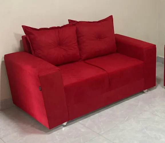 Sofá 2 lugares vermelho - Conforto e estilo
