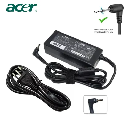 Carregador de Notebook Acer Ponta Fina 3.0mm x 1.1mm, 19V - 3.42A (Similar)
