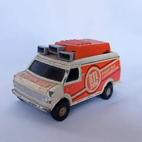 Brinquedo antigo CORGI / Corgitronics - Linda Van com tema da Radio 208 tele Luxembourg.