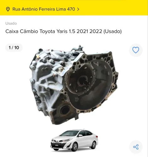 CÂMBIO AUTÔMATICO TOYOTA YARIS 1.5 2023